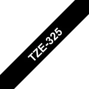 Tape BROTHER TZE325 9mm vit på svart