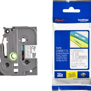 Tape BROTHER TZE145 18mm Vit på Klar
