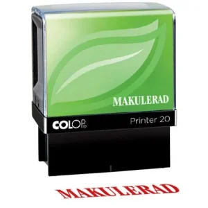 Stämpel standardtext COLOP MAKULERAD Röd