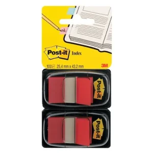 Index POST-IT 25,4x43,2mm röd 100/fp