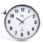 Väggur TIQ radiokontrollerat Ø38cm silv