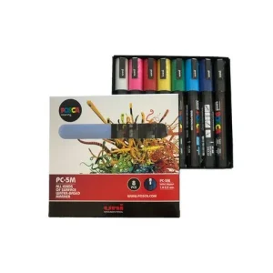 Märkpenna UNI Posca PC-5M 8 färger/fp