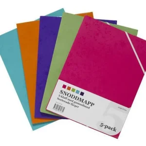 Gummibandsmapp 3-klaff A4 sort färg 5/fp