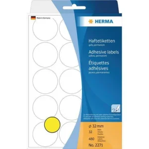 Etikett HERMA Allround 32mm gul 480/fp