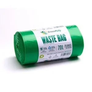 Plastsäck PE 70L 30my grön 25/rl