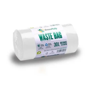 Papperskorgspåse HDPE 30L11my vit 100/rl