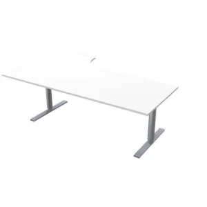 Bord El höger 200x120cm vitlaminat/grå