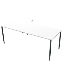 Bord höger 200x120cm vitlaminat/svart