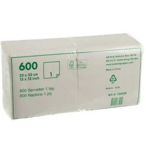 Servett 1-lags 33x33cm vit 600/fp