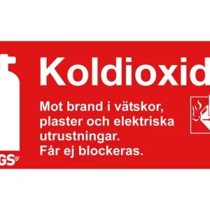 Skylt Brandsläckare Koldioxid 10x20cm