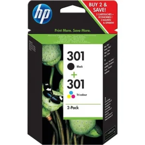 Bläckpatron HP N9J72AE 301 bk/cl 2/fp