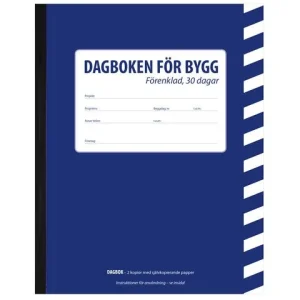 Dagboken för bygg förenklad A5 30 dagar