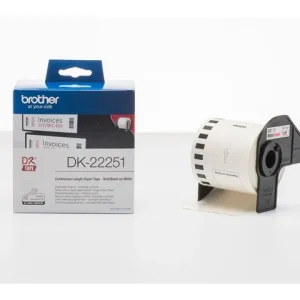 Etikett BROTHER DK22251 62mm svart/röd