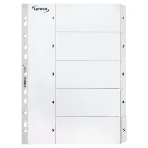 Kartongregister LYRECO A4 1-5 vit