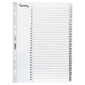 Kartongregister LYRECO A4 1-31 vit