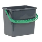 Hink grå, grönt handtag 6L