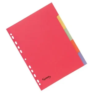 Kartongregister LYRECO A4 5-flik f.färg