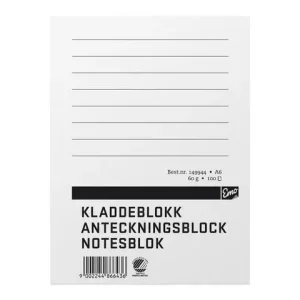 Anteckningsblock A6 100 blad TF linjerat