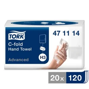 Handduk TORK Adv H3 2-lag vit 2400/fp