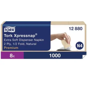 Servett TORK Pre N4 2-lags natur 1000/fp
