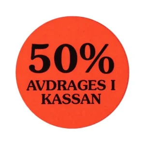 Etikett 50% avdrages i kassan 2000/RL