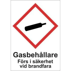 Skylt Gasbehållare A4 Aluminium