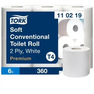 Toalettpapper TORK Pre T4 2-lag vit 6/fp