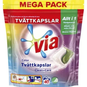 Tvättkapslar VIA Duo Color 40/fp