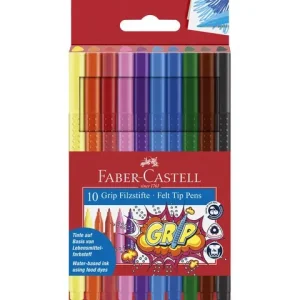 Fiberpenna Grip blandade färger 10/fp