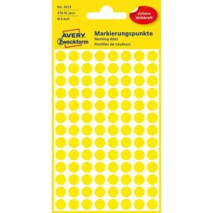 Färgkodningsprick AVERY Ø8mm gul 416/fp
