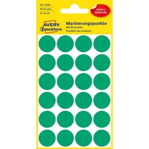 Färgkodningsprick AVERY Ø18mm grön 96/fp