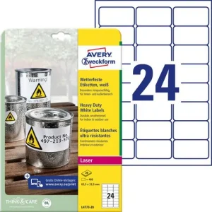 Etikett AVERY Slitst. 63,5x33,9mm 480/fp