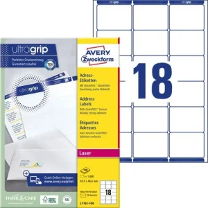 Etikett AVERY UG 63,5x46,6mm 1800/fp