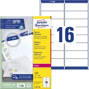 Etikett AVERY UG 99,1x33,9mm 1600/fp