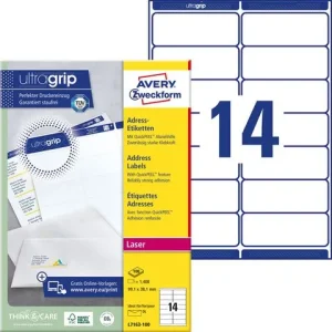 Etikett AVERY UG 99,1x38,1mm 1400/fp