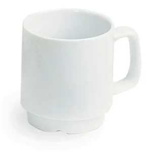 Kaffemugg med öra porslin 26cl vit 6/fp