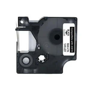 Tape 6mm svart på klar