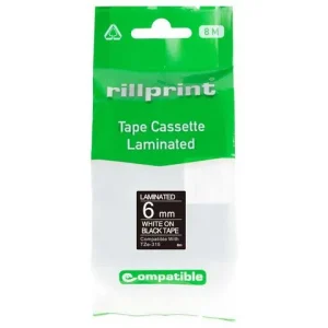Tape 6mm TZe-315 vit på svart