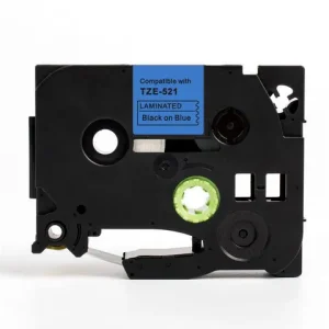 Tape 9mm TZe-521 svart på blå