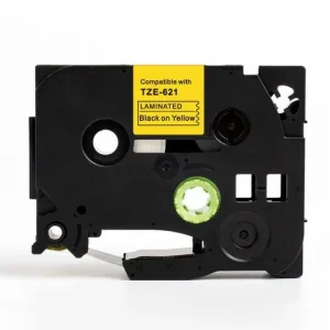 Tape 9mm TZe-621 svart på gul