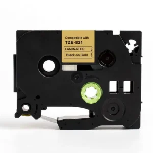 Tape 9mm TZe-821 svart på guld