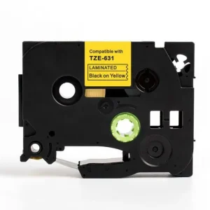 Tape 12mm TZe-631 svart på gul
