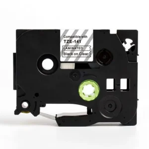 Tape 18mm TZe-141 svart på klar