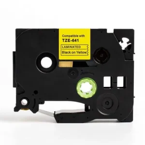 Tape 18mm TZe-641 svart på gul