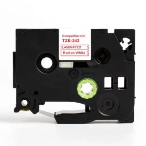 Tape 18mm TZe-242 röd på vit