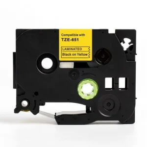 Tape 24mm TZe-651 svart på gul