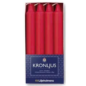 Kronljus LILJEHOLMENS 200mm röd 8/fp