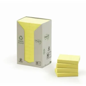 Notes POST-IT 100% recy 38x51 gul 24/fp