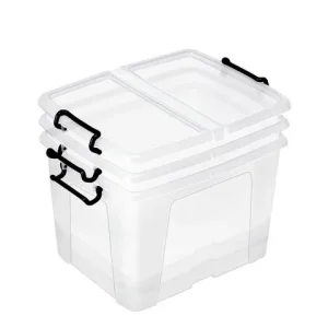 Plastlåda STRATA 40L klar med lock PP