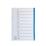 Register plastflik 1-10 blå 10/fp